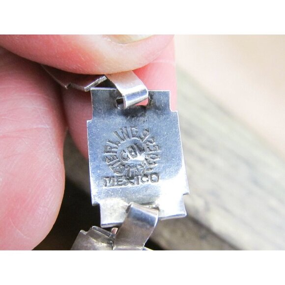 Vintage Mexico Taxco Abalone Sterling Silver 3 piece jewelry suite, necklace - Picture 7 of 8